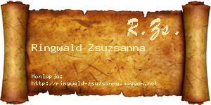 Ringwald Zsuzsanna névjegykártya